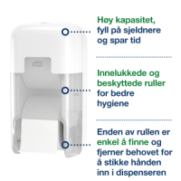 Диспенсер Tork для туалетной бумаги без втулки на 2 рулона (Т7)