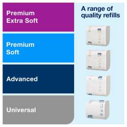 Диспенсер Tork для туалетного паперу в аркушах, білий (Т3) 2