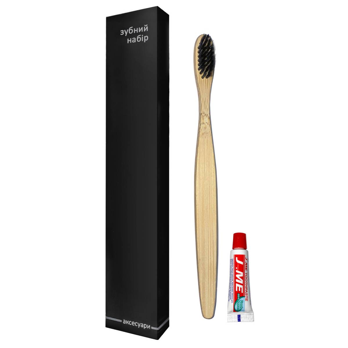 Зубний набір, дерев'яна щітка та паста 5 гр....