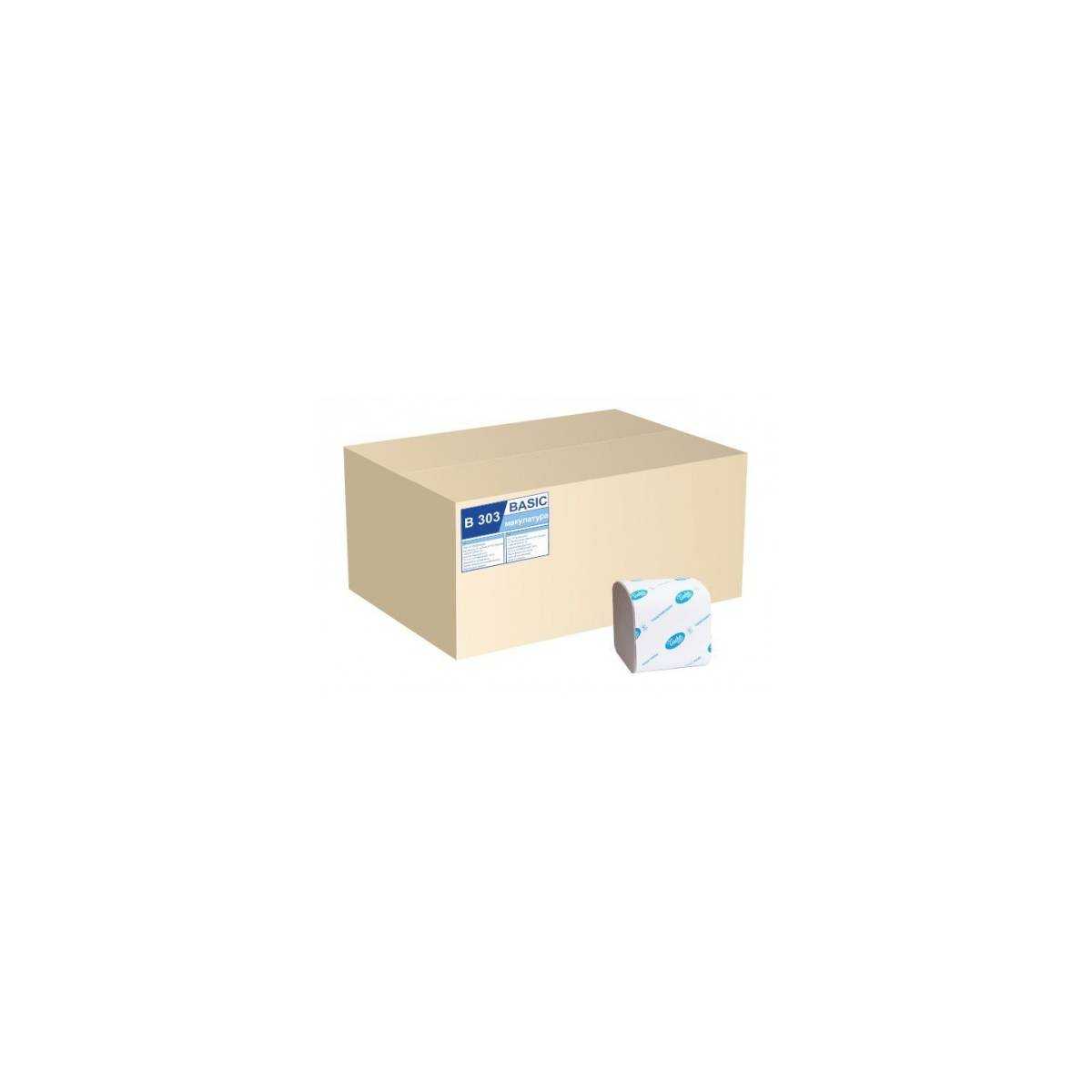 Туалетная бумага в пачке BASIC (ящик/40 пачек по 200 листов) В303 Tischa Papier