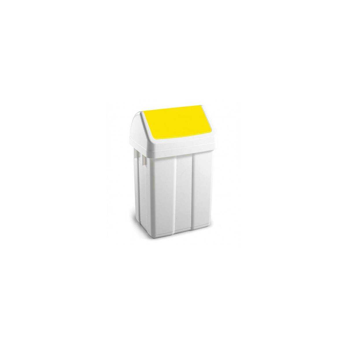 Урна для мусора с желтой поворотной крышкой 25л MAXI 00005203 TTS
