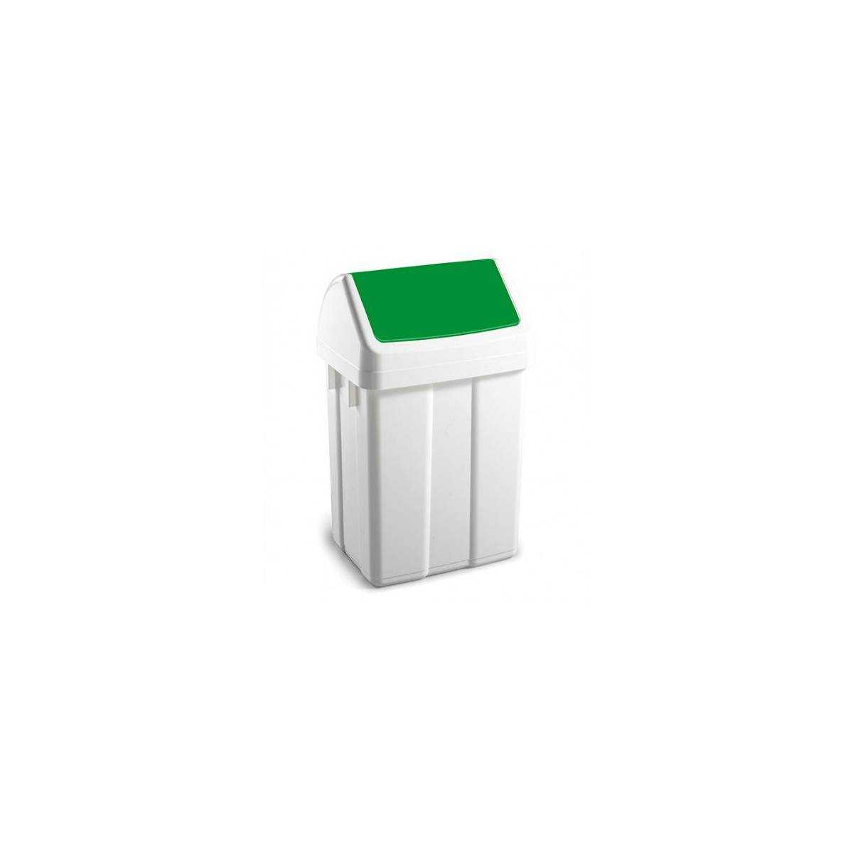 Урна для мусора с зеленой поворотной крышкой 25л MAXI 00005202 TTS