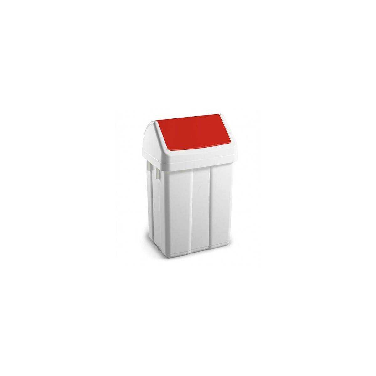 Урна для мусора с красной поворотной крышкой 25л MAXI 00005201 TTS