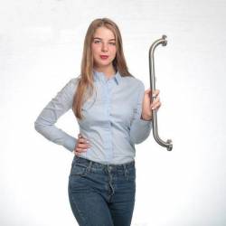 Поручень прямий Ø32 мм 12x60 см, для людей з обмеженими можливостями 123300 Noksi