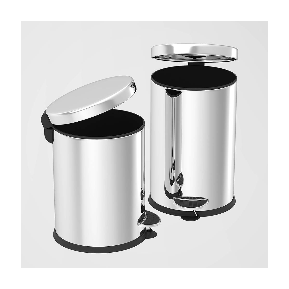 Відро для сміття, урна з педаллю 5 л нержавіюча сталь 410400 Noksi