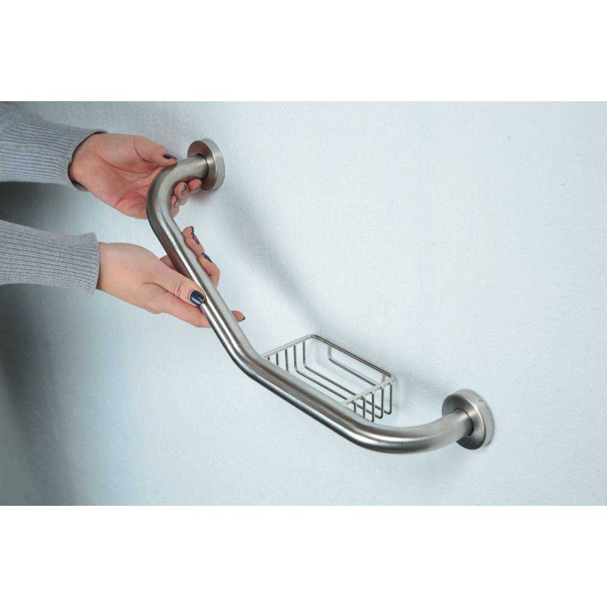 Поручень кутовий Ø 25, з мильницею 133300 Noksi