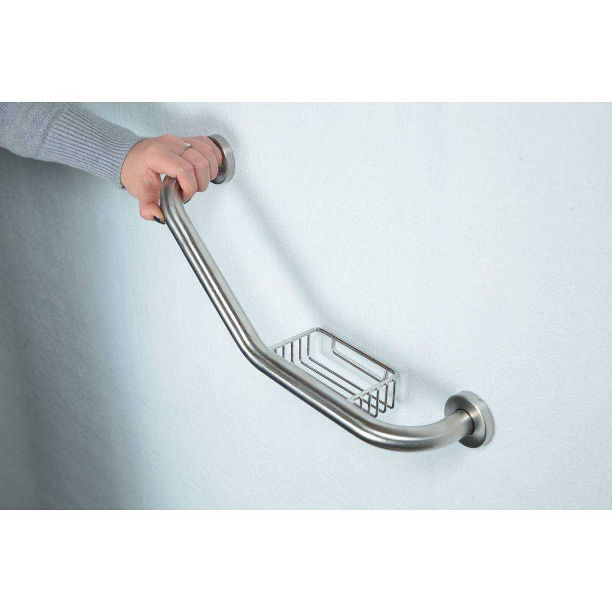 Поручень кутовий Ø 25, з мильницею 133300 Noksi