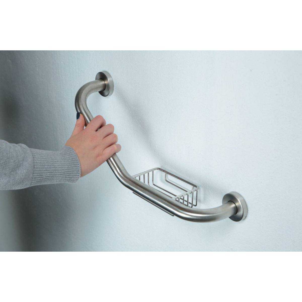 Поручень угловой Ø 25, с мыльницей 133300 Noksi