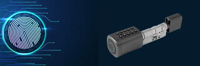 Умный дверной биометрический замок (цилиндр) SEVEN LOCK SL-7773BF black